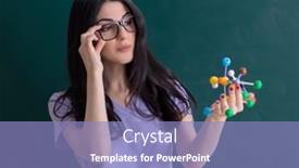  Presentation with teacher - PPT theme having young-female-teacher-student background and a light blue colored foreground