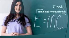  Presentation with teacher - Theme consisting of young-female-teacher-student background and a ocean colored foreground