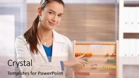  Presentation with mathematics - Beautiful PPT theme featuring young female teacher teaching mathematics backdrop and a  colored foreground