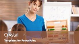  Presentation with mathematics - Colorful slide deck enhanced with young female teacher teaching mathematics backdrop and a tawny brown colored foreground