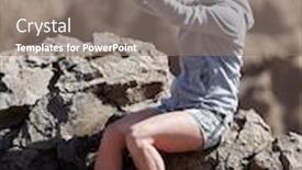  Presentation with traveler - Slide deck consisting of young female traveler taking selfie on the beautiful rocky background in teide natural park tenerife island canary islands spain background and a gray colored foreground