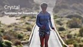  Presentation with volcano - Colorful PPT layouts enhanced with young-female-traveler-walking backdrop and a gray colored foreground