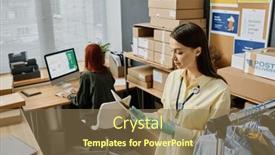  Presentation with volunteer - Slide set featuring young-female-volunteer-with-tablet background and a violet colored foreground