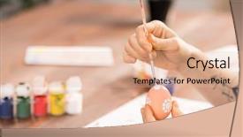  Presentation with pink white - Colorful presentation design enhanced with top of pale pink egg backdrop and a  colored foreground