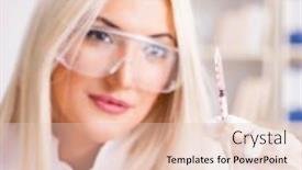  Presentation with lab - Audience pleasing presentation theme consisting of young-female-woman-doctor backdrop and a lemonade colored foreground