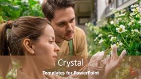  Presentation with vertical farm - PPT layouts featuring young-female-worker-of-vertical background and a coral colored foreground