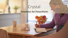  Presentation with inspiration - Cool new slide set with young-female-writer-hit backdrop and a lemonade colored foreground