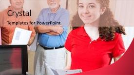  Presentation with first - Colorful presentation design enhanced with political involvement - young first time voter casting backdrop and a coral colored foreground