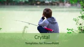  Presentation with fishing - Presentation consisting of young fisher boy fishing background and a seafoam green colored foreground