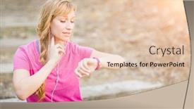  Presentation with heart rate - Beautiful PPT theme featuring young-fit-adult-woman-outdoors backdrop and a lemonade colored foreground