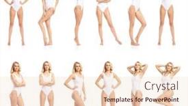  Presentation with woman sport - Slide deck having young-fit-and-beautiful-blond background and a  colored foreground