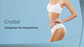  Presentation with skin care - Presentation theme having young-fit-and-beautiful-brunette background and a light blue colored foreground