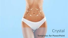  Presentation with skin care - Slide deck having young-fit-and-beautiful-brunette background and a  colored foreground