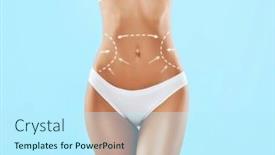  Presentation with skin care - PPT theme consisting of young-fit-and-beautiful-brunette background and a cool aqua colored foreground