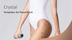  Presentation with health diet - PPT theme featuring young-fit-and-beautiful-girl background and a light gray colored foreground