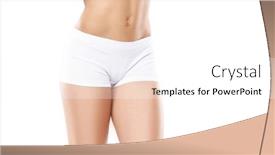  Presentation with woman sport - PPT theme featuring young-fit-and-beautiful-woman and a white colored foreground