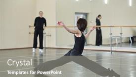  Presentation with flexible - PPT layouts enhanced with young-fit-and-flexible-woman background and a gray colored foreground