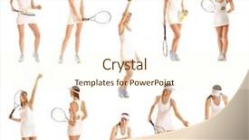  Presentation with tennis - Amazing theme having young fit tennis player isolated backdrop and a cream colored foreground