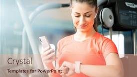  Presentation with pulse - Colorful slides enhanced with young-fit-woman-cheking backdrop and a coral colored foreground