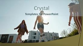  Presentation with roller skating - Presentation theme consisting of young-fit-woman-in-roller and a sky blue colored foreground