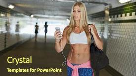  Presentation with lactation young woman breastfeeding - Cool new PPT theme with young fit woman using mobilephone backdrop and a tawny brown colored foreground