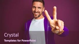  Presentation with fitness - Slide set featuring young fitness man wearing casual sports sweatshirt over purple isolated background smiling looking to the camera showing fingers doing victory sign number two background and a wine colored foreground