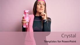  Presentation with drinking water - Colorful slide set enhanced with young-fitness-woman-wearing-sport backdrop and a coral colored foreground