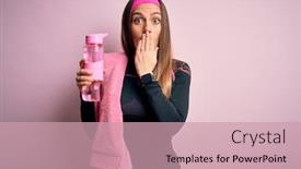  Presentation with womens fitness clothing - PPT layouts consisting of young-fitness-woman-wearing-sport background and a coral colored foreground