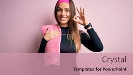  Presentation with womens fitness clothing - Presentation theme consisting of young-fitness-woman-wearing-sport and a  colored foreground