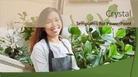  Presentation with young plant - Colorful PPT layouts enhanced with young-florist-delivers-a-green backdrop and a coral colored foreground