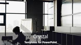  Presentation with writing notes - Slide set having young-focused-asian-businessman background and a wine colored foreground