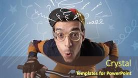  Presentation with rider - Amazing slides having young foolish crazy rider with doodle on the background backdrop and a tawny brown colored foreground