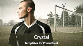  Presentation with court - Audience pleasing slide deck consisting of young football player with football backdrop and a tawny brown colored foreground