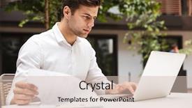  Presentation with paperwork - Amazing slide set having mobile compare - portrait of a handsome young backdrop and a soft green colored foreground