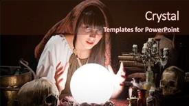  Presentation with fortune teller - Cool new presentation theme with young fortune-teller reading backdrop and a wine colored foreground