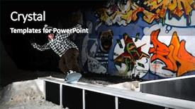  Presentation with free - Beautiful presentation design featuring young-free-style-snowboarder-jumping backdrop and a black colored foreground