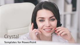  Presentation with questions - PPT layouts having young-friendly-telephone-opeorator background and a soft green colored foreground