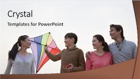  Presentation with kite - Audience pleasing slides consisting of young friends flying a kite backdrop and a  colored foreground