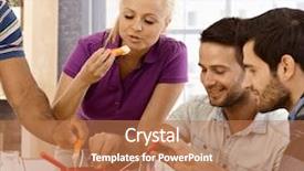  Presentation with recipe fondue - Slides featuring young friends having cheese fondue background and a coral colored foreground