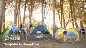  Presentation with friends - PPT layouts consisting of young-friends-setting-up background and a gray colored foreground