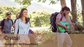  Presentation with campsite - PPT layouts consisting of campsite at a music festival background and a coral colored foreground