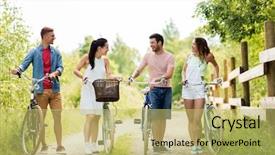  Presentation with lifestyle - PPT layouts with young friends with fixed gear background and a  colored foreground