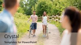  Presentation with lifestyle - Presentation design featuring young friends with fixed gear background and a lemonade colored foreground