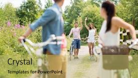  Presentation with lifestyle - Beautiful presentation theme featuring young friends with fixed gear backdrop and a yellow colored foreground