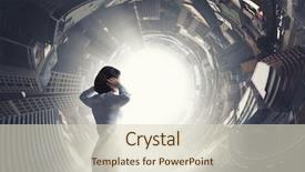  Presentation with ears - Audience pleasing PPT layouts consisting of young frustrated woman standing with back covering ears with arms backdrop and a soft green colored foreground