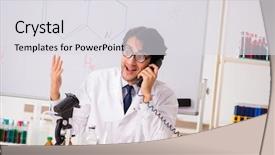  Presentation with kanban board - Colorful presentation design enhanced with young funny chemist in front backdrop and a light gray colored foreground