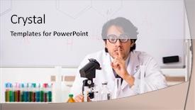  Presentation with non profit board accountibility - Colorful PPT layouts enhanced with young funny chemist in front backdrop and a white colored foreground