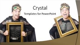  Presentation with funny - Amazing slides having young funny man in armour backdrop and a white colored foreground