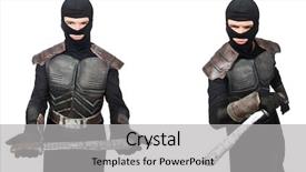  Presentation with funny - PPT layouts with young funny man in armour background and a light gray colored foreground