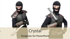  Presentation with man in suit guitar - Slide deck enhanced with young funny man in armour background and a lemonade colored foreground